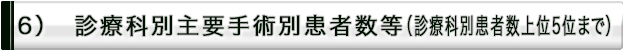 診療科別主要手術別患者数等